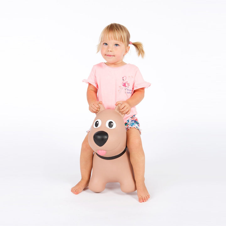 Tootina brown dog - inflatable jumping toy for children