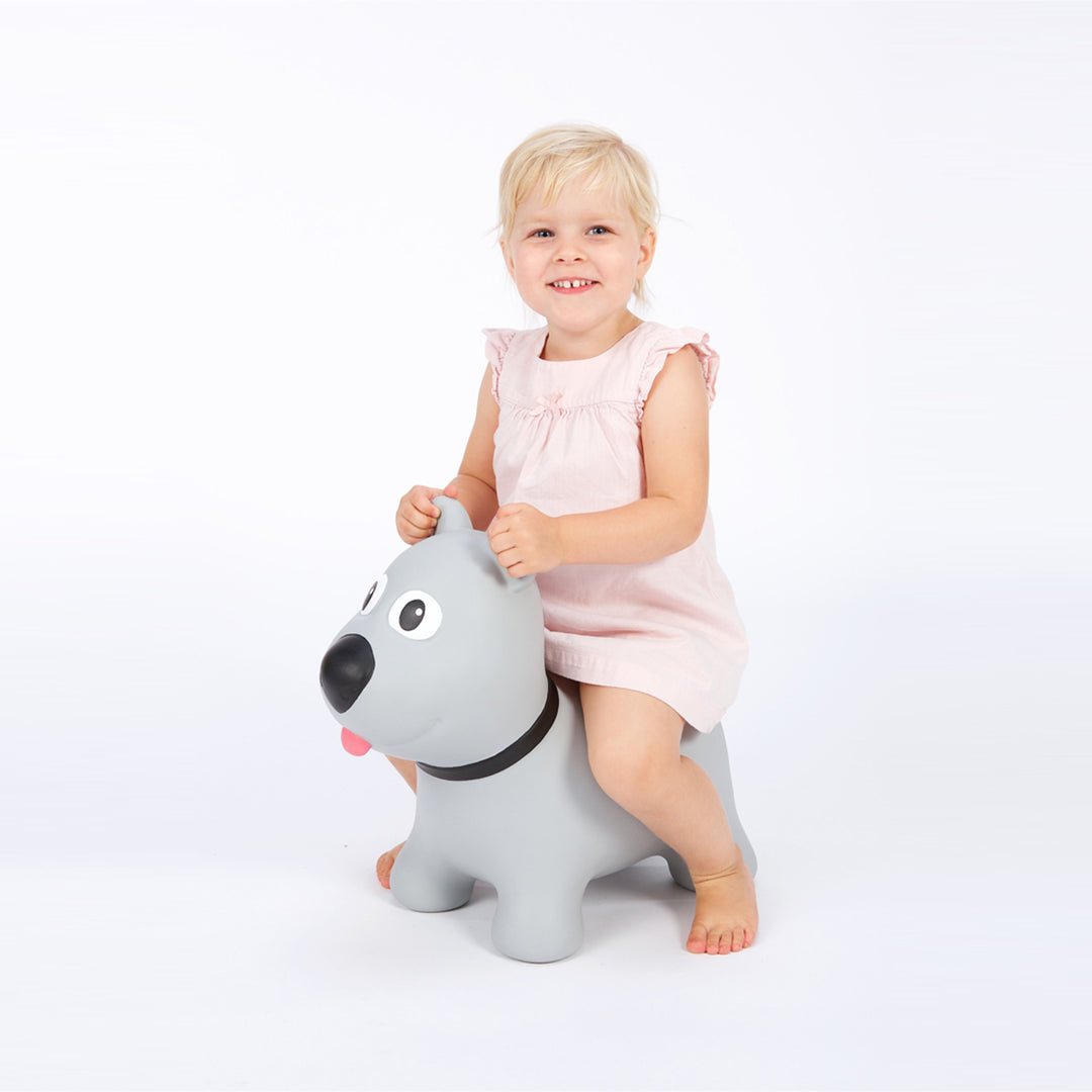 Tootina&#39;s gray dog - inflatable jumping toy for children