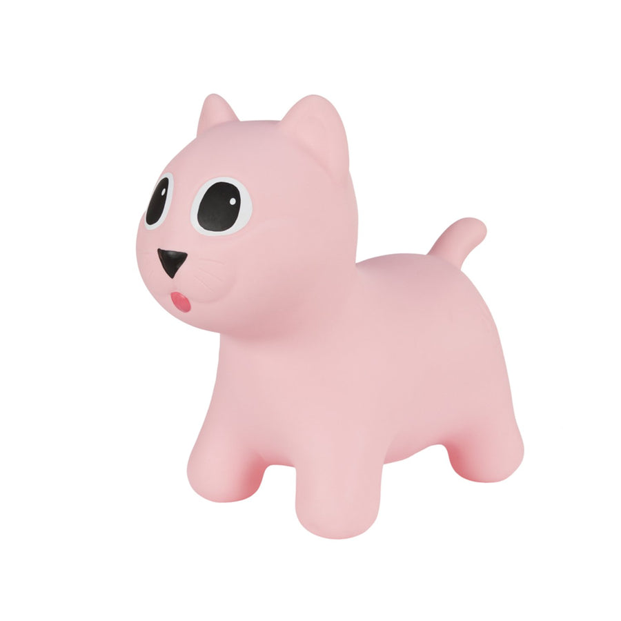 Hoppimals Pink Kitty Cat Rubber Jumping Space Hopper Jumper Toy with Pump