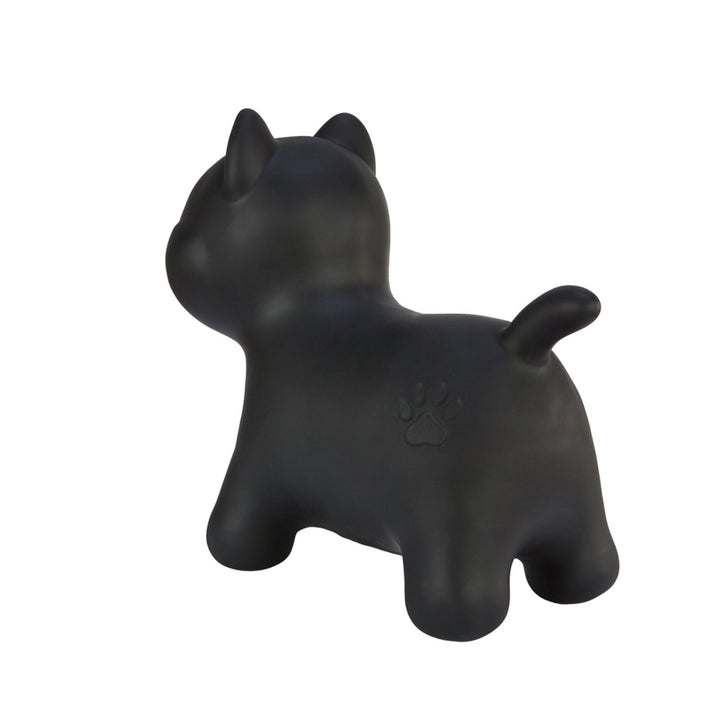 Hoppimals Black Kitty Cat Rubber Léim Spás Hopper Geansaí Bréagán le Caidéal