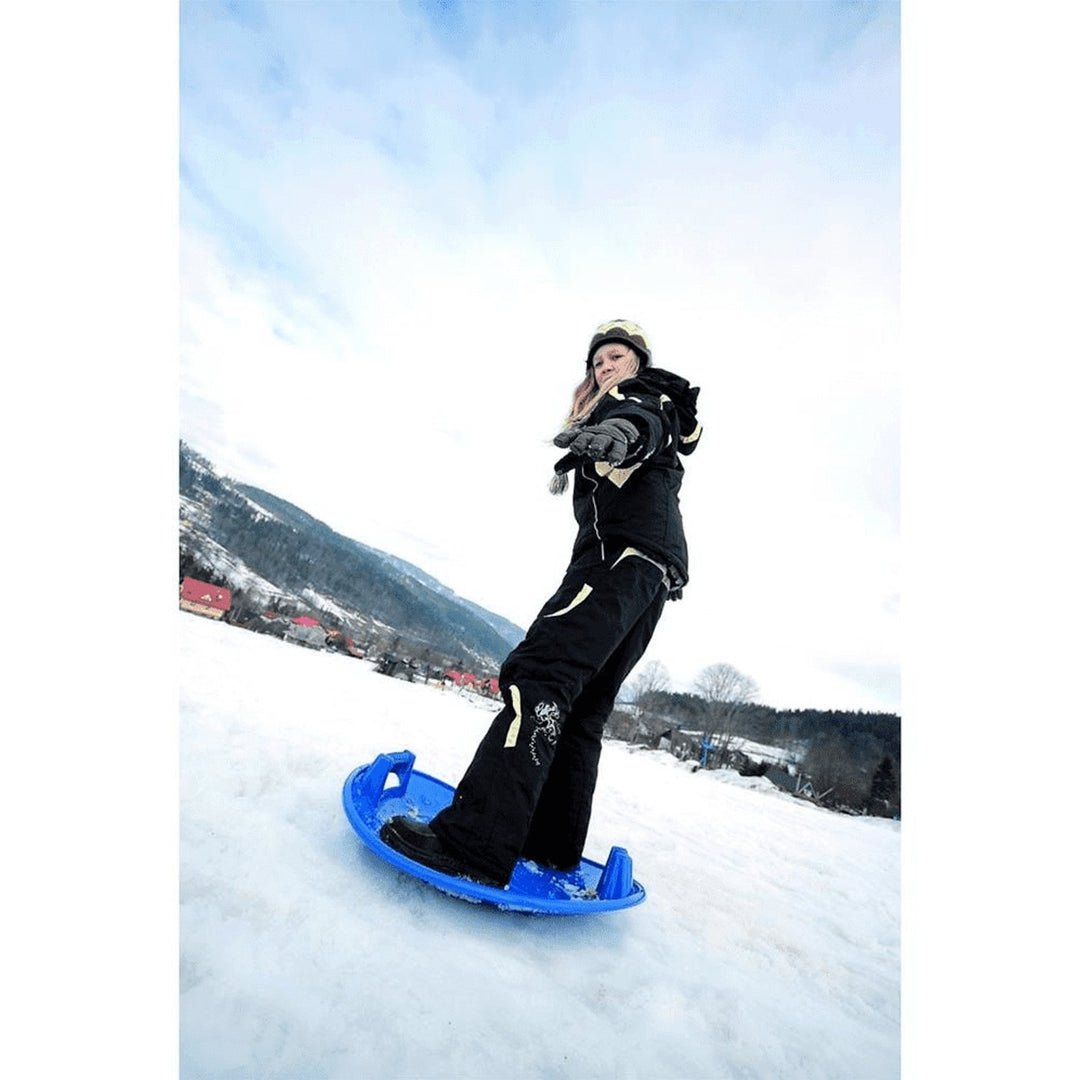 Kids Round Slide Plastic Snow Sledge Super Speed Handle Large Winter Resistant