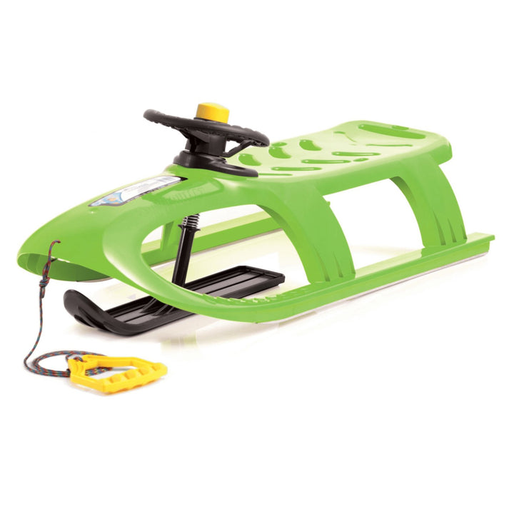 Prosperplast ISPC-361C Bullet Control Plastic Sledge with Steel Skid and Steering Wheel High Grip Sturdy Plastic