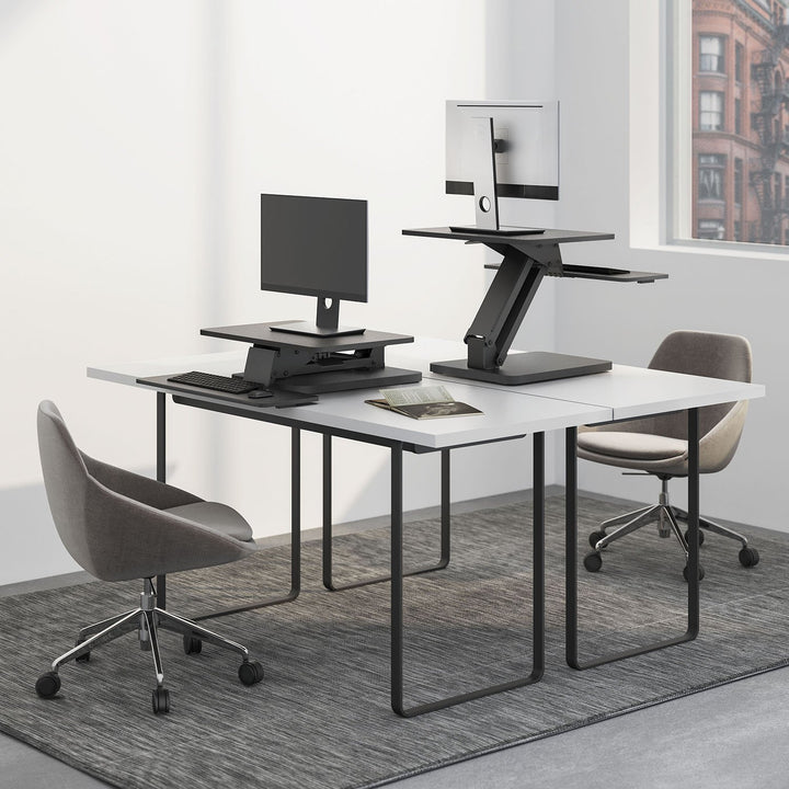 Maclean MC-882 Desk Stand for Laptop, Monitor, Keyboard, Mouse, for Sitting and Standing Work Position Ergonomic Stand