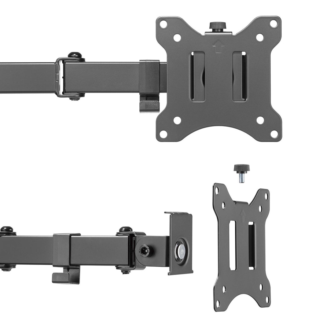 Maclean Brackets MC-884  Double Desk Bracket For 2 Monitors LCD Adjustable Gaming Office VESA 7'' - 32"