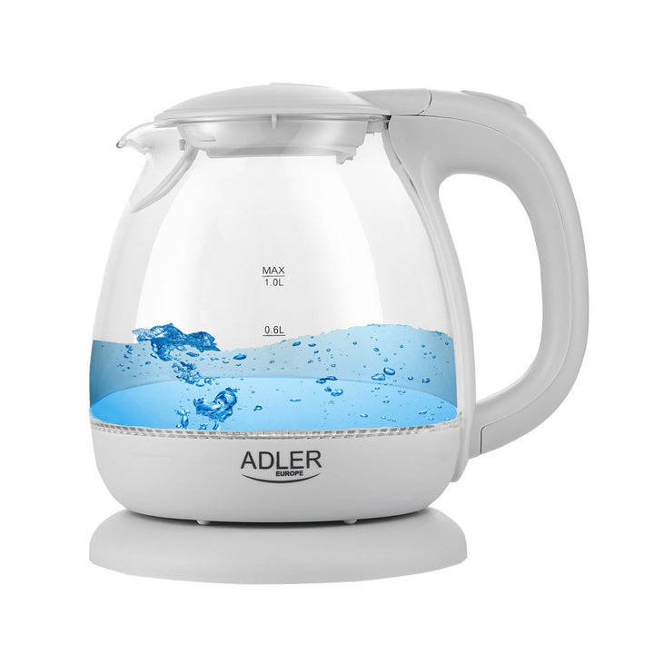 Camry AD 1283G Electric Kettle Glass LED Backlight Travel Portable Rotating Base 1L 1100W