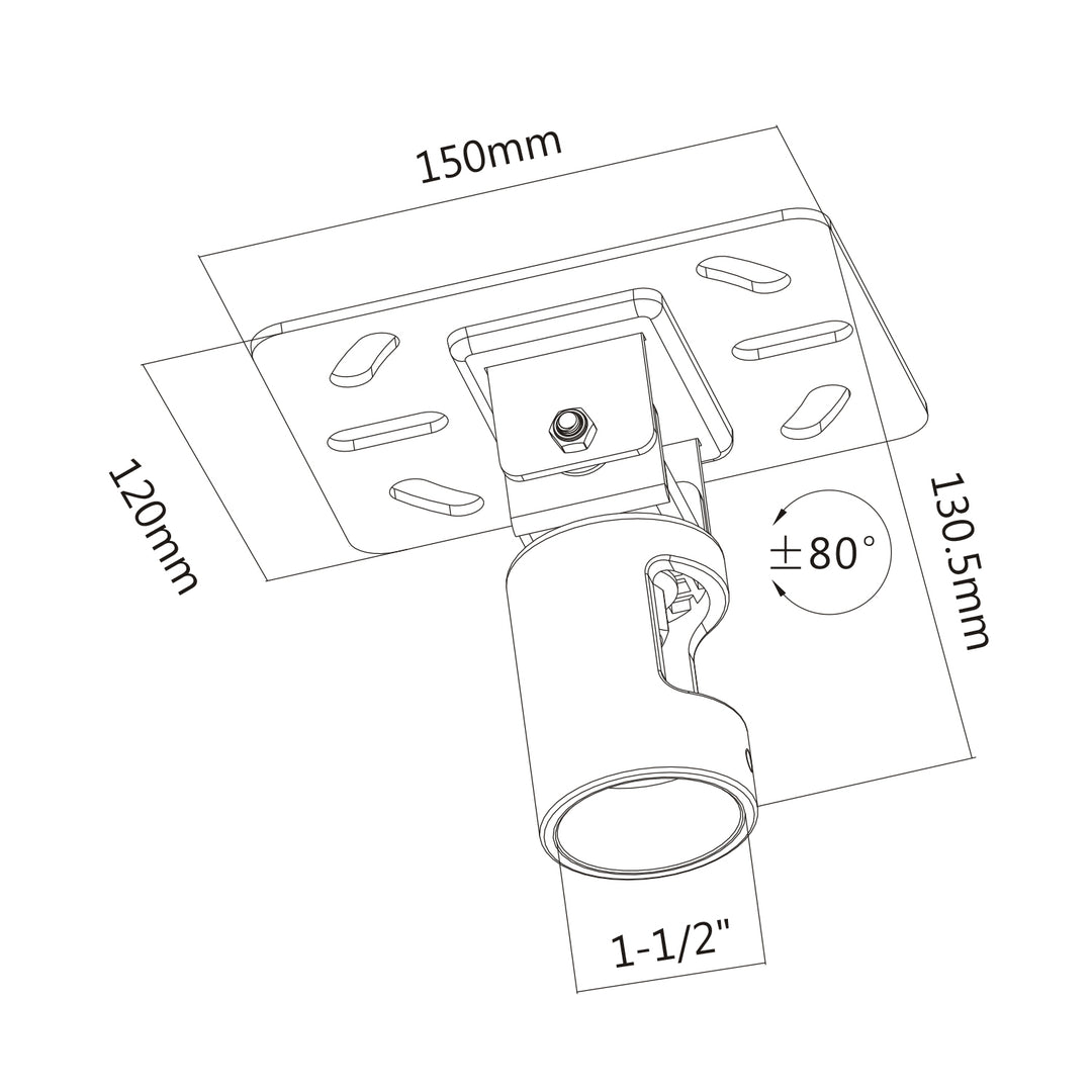 Maclean MC-886 Profi Market System Adjustable Ceiling Mounting Plate TV Ceiling Mount Mounting Plate for the TV up to 50kg Also Suitable for Sloping Ceilings