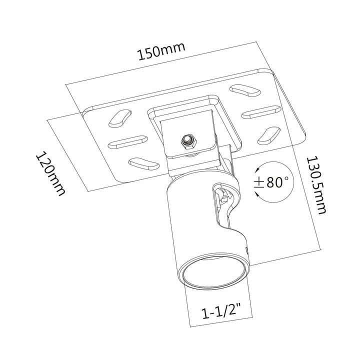 Maclean MC-886 Profi Market System Adjustable Ceiling Mounting Plate TV Ceiling Mount Mounting Plate for the TV up to 50kg Also Suitable for Sloping Ceilings