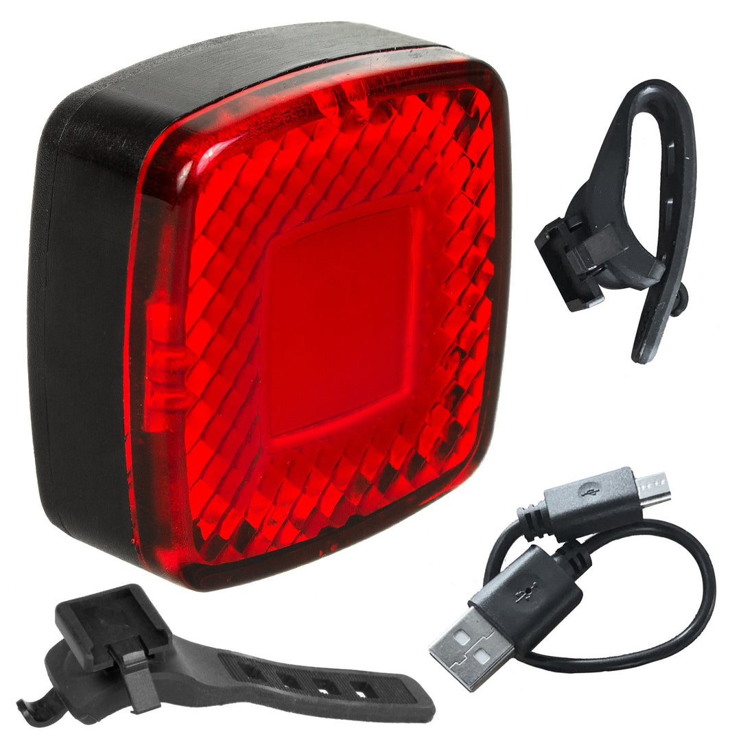 Maclean MCE355 Bike Tail Light Rear Light COB LED Light 125 Lumens USB Rechargeable Battery 3 Flashing Modes IP44 Waterproof