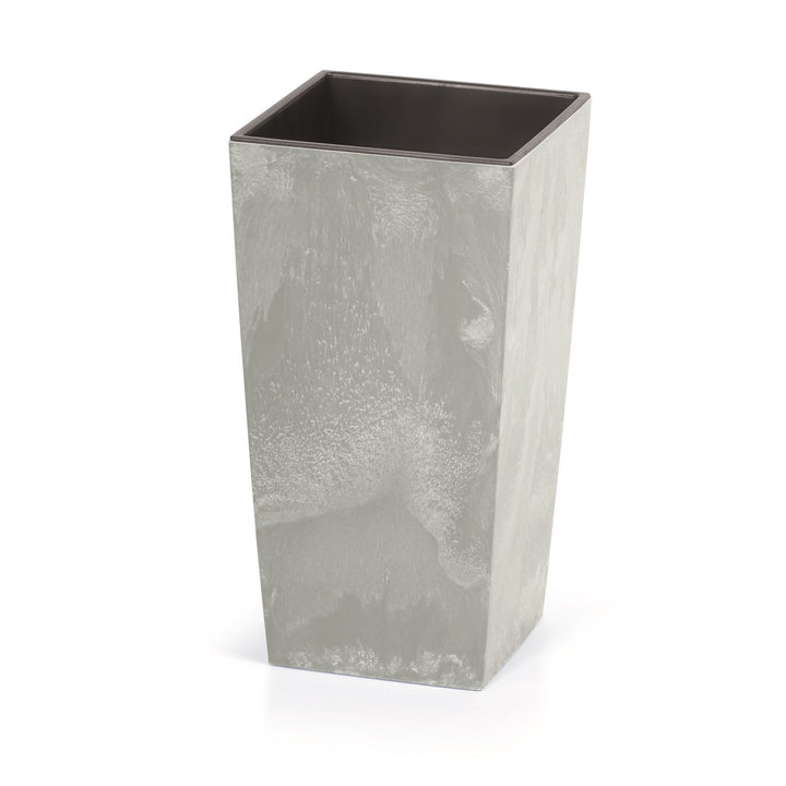 Flower pot with insert Urbi Square Beton DURS140B-422U - color and pattern imitating concrete