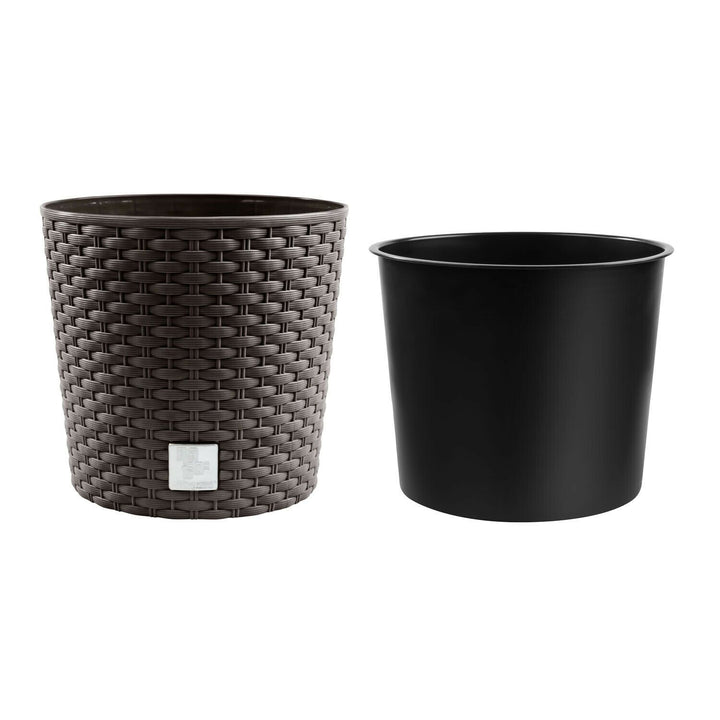 Flowerpot with insert Prosperplast Rato Round DRTUS200L-440U umbra