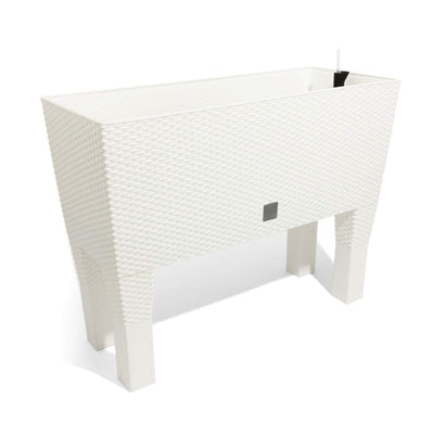 Prosperplast Rato Case High Rattan Flowerpot  White