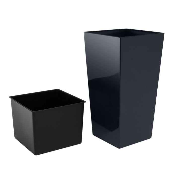 Flower pot with insert Urbi Square DURS170-S433 - anthracite color