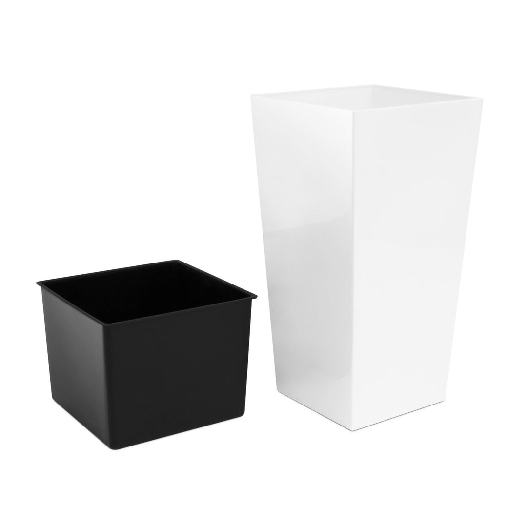 Flower pot with an insert Urbi Square DURS265-S449 - white