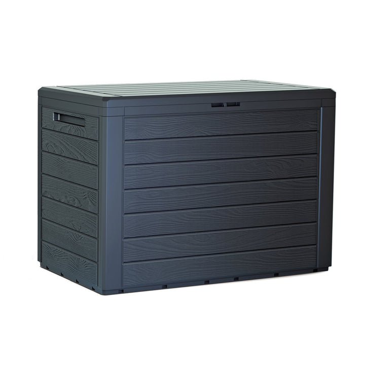 Woodebox 190L Garden Storage Box 190L in Anthracite Dark Grey Deck Chest Wood Design