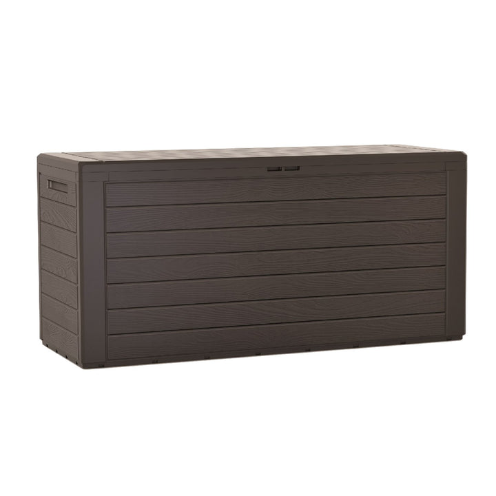 280L Garden Storage Box Deck Chest Weather Resistant Woodebox MBWL280 Dark Brown