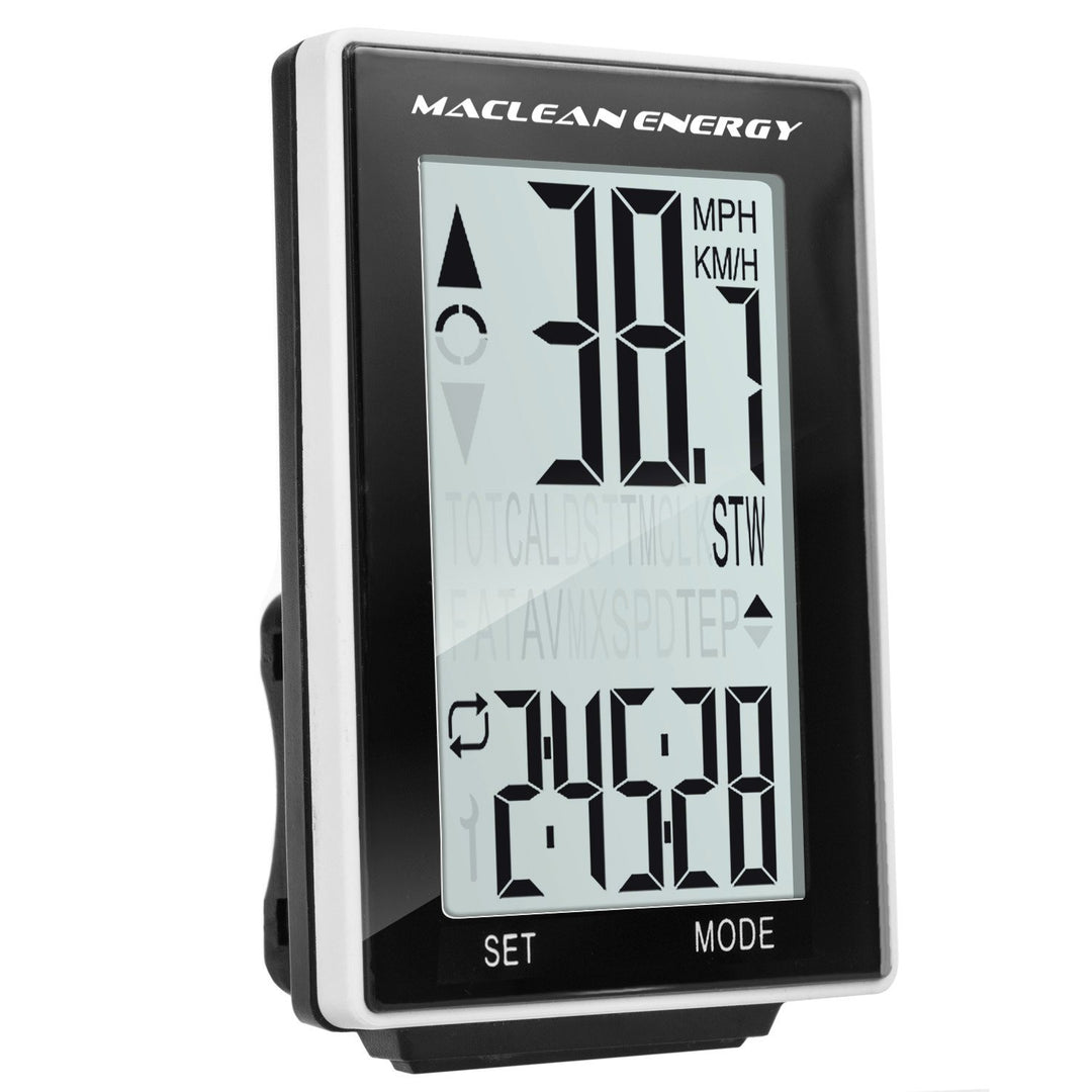 Maclean Energy MCE310 16in1 Wireless Bike Computer, Easy-to-Read Display with Backlight