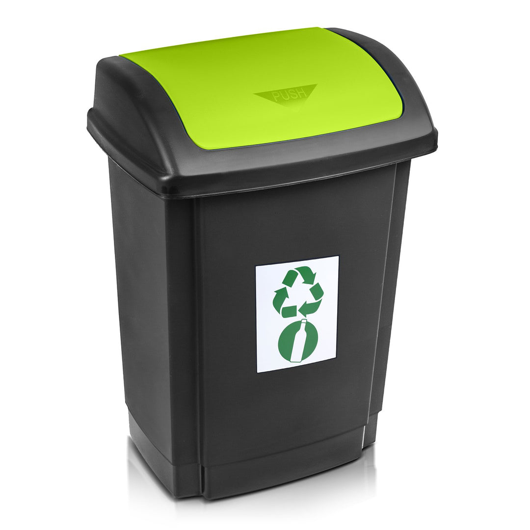 Trash bin Plast Team Swing 25L black and green