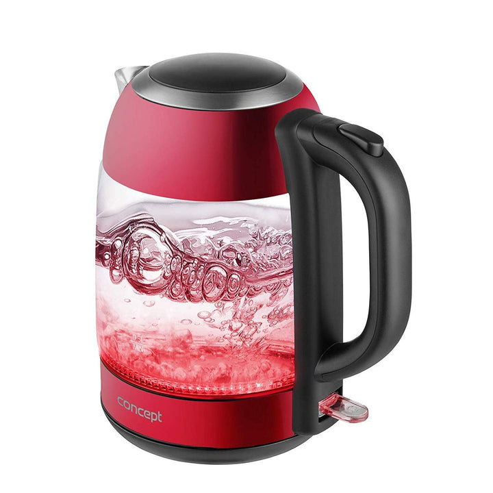 Glass electric kettle 1.7L Concept RK4081 red