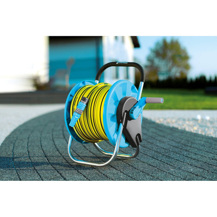 Cellfast Aluplus 55-150 Standing Hose Reel 45m 1/2" 5/8" 3/4" up to 45m Aluminium Lightweight Durable Comfortable Handle