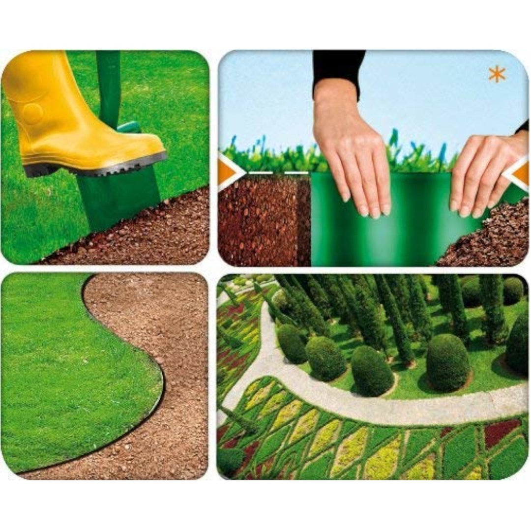 Garden wavy edging 15cm x 9m Cellfast green