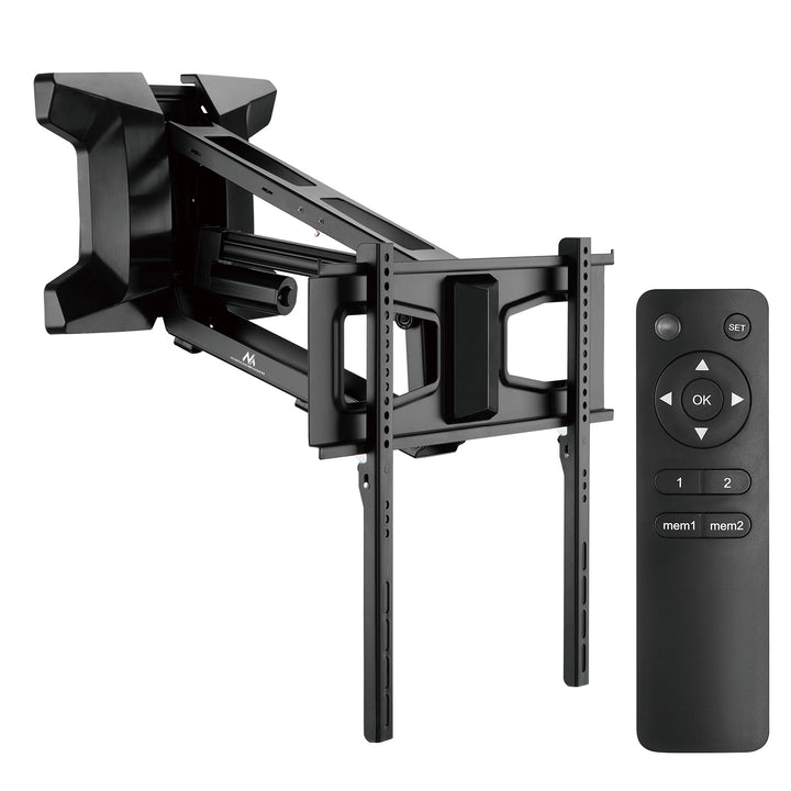 Maclean MC-891 Electric TV Wall Mount Bracket Remote 37''-70" VESA 35kg Over Fireplace Pull Down TV Holder