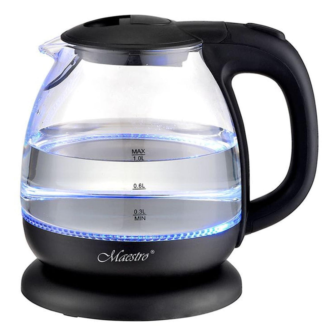 1L Maestro MR055 Glass Electric Water Kettle - Illuminated