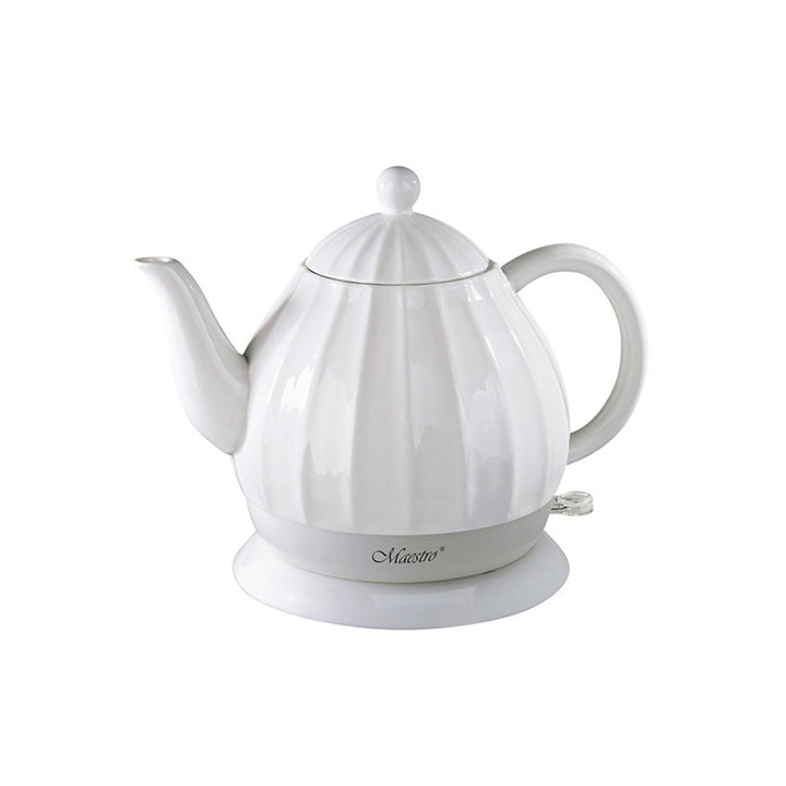 Maestro MR070 Electric Ceramic Kettle 1.2L 1200W White No Plastic with Lid Cordless Teapot