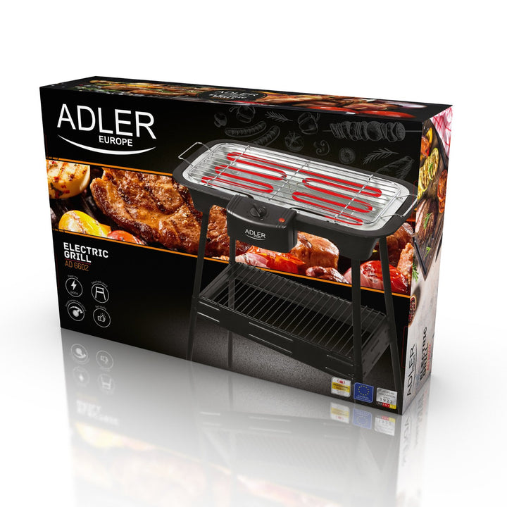 Adler AD 6602 2in1 BBQ Leictreach &amp; Grill Tábla 2400W le Seastán Gairdín