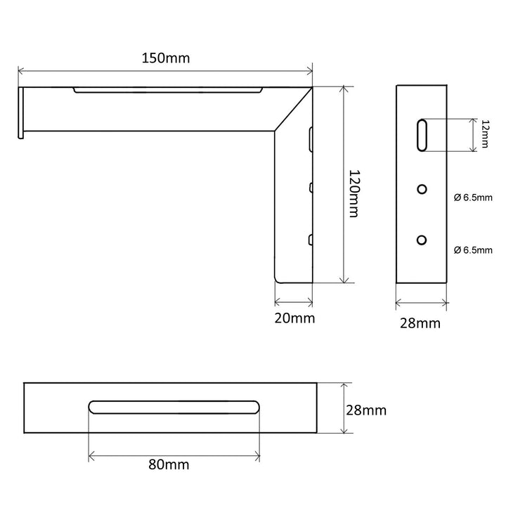 Maclean MC-923 Set of 2 hangers for projection screens, max. load 25KG (for set), steel