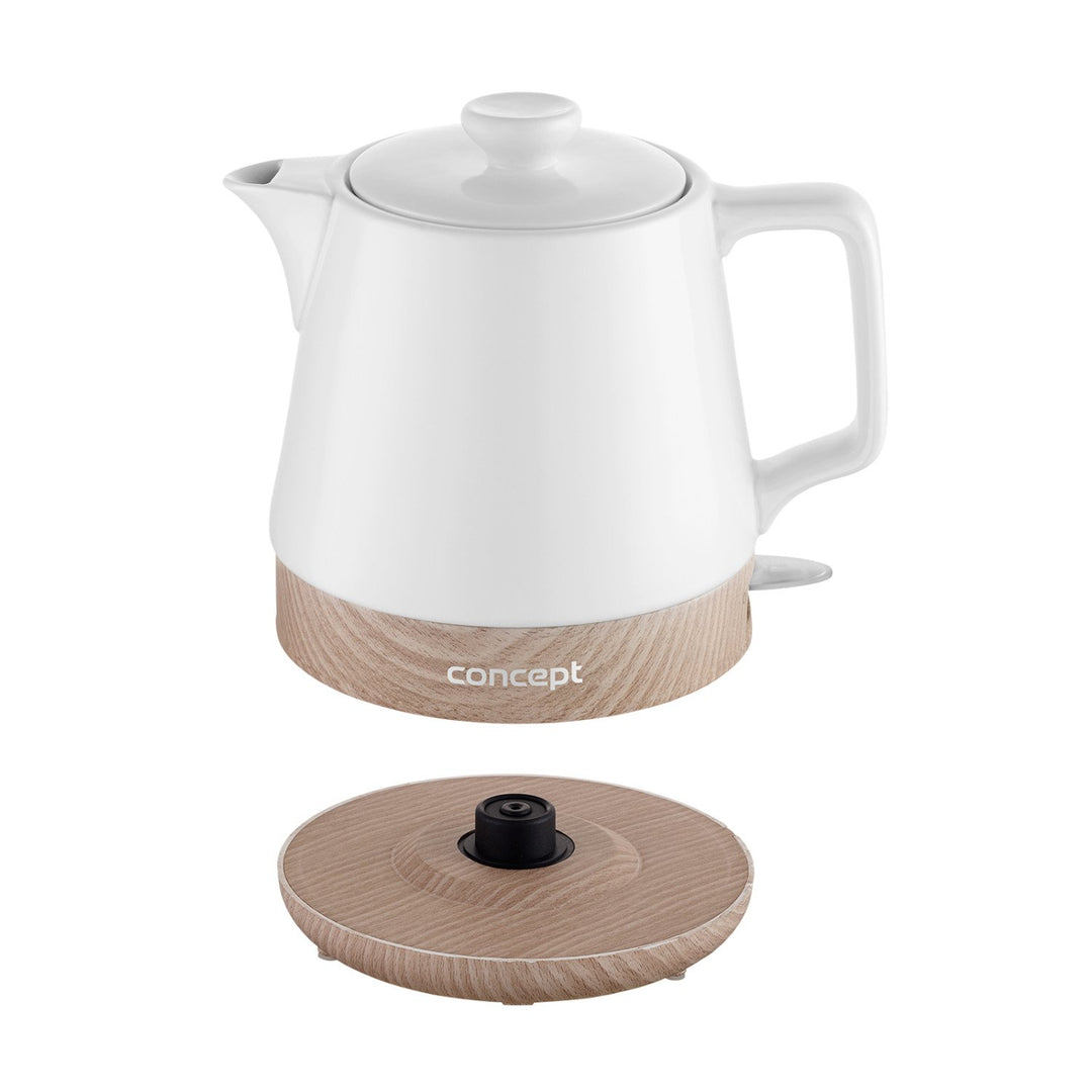 Coincheap RK0060 Ceirmeach Leictreach Kettle Dearadh Adhmaid Táscaire Solais Bonn sclóine 1L 1200 W