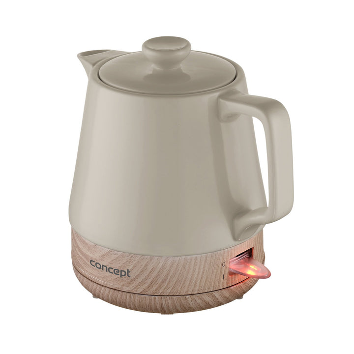 Concept RK0061 Ceramic Kettle Electric Wooden Design Swivel Base Modern Durable 1.0 L 1200 W