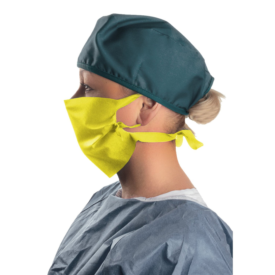 25 pieces of disposable tied yellow face masks -  made of high quality materials