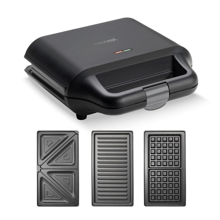 Concept sv3050 Sandwich Maker 3in1 Toaster Waffle Iron Grill Breakfast Non Stick 700W Multifunctional