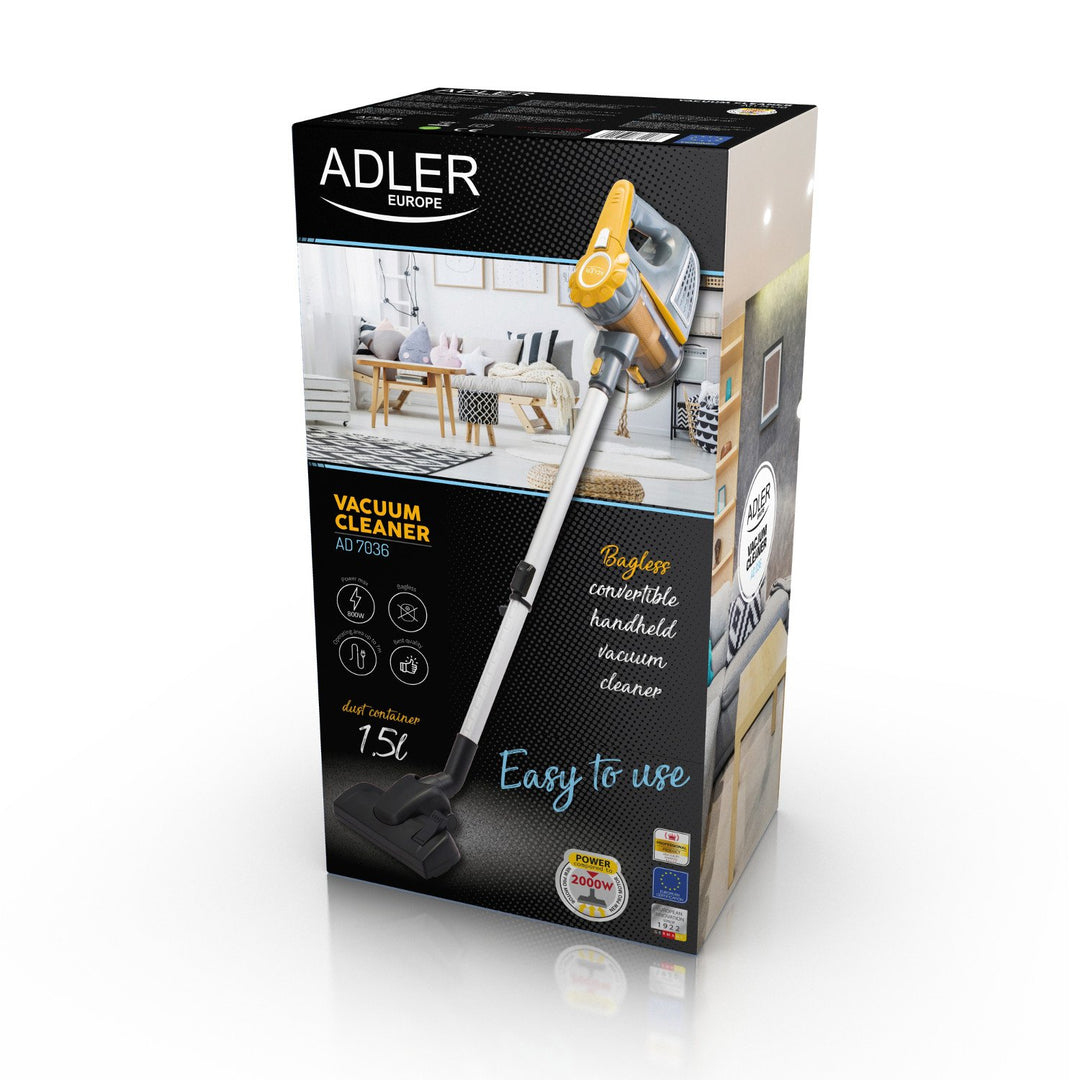 Adler AD 7036 High Quality Hand Held Vacuum Cleaner with a Vertical Vacuuming Function