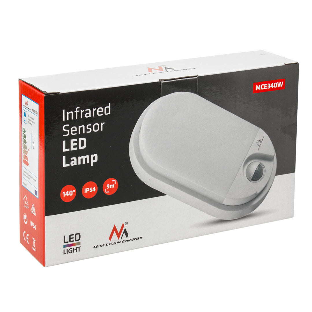 Maclean MCE340 LED Lamp Infrared Motion Sensor Automatic Natural Light  Adjustable Dusk Sensor