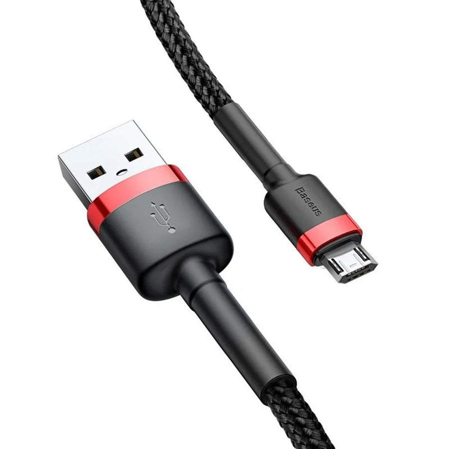 USB/MicroUSB cable 2.0m QC3.0 2.4A (CAMKLF-C91) in nylon braid