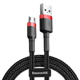 USB/MicroUSB cable 2.0m QC3.0 2.4A (CAMKLF-C91) in nylon braid