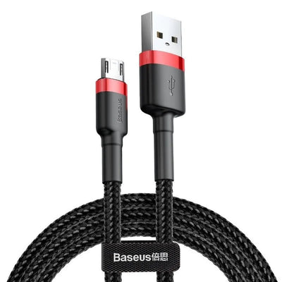 USB/MicroUSB cable 2.0m QC3.0 2.4A (CAMKLF-C91) in nylon braid