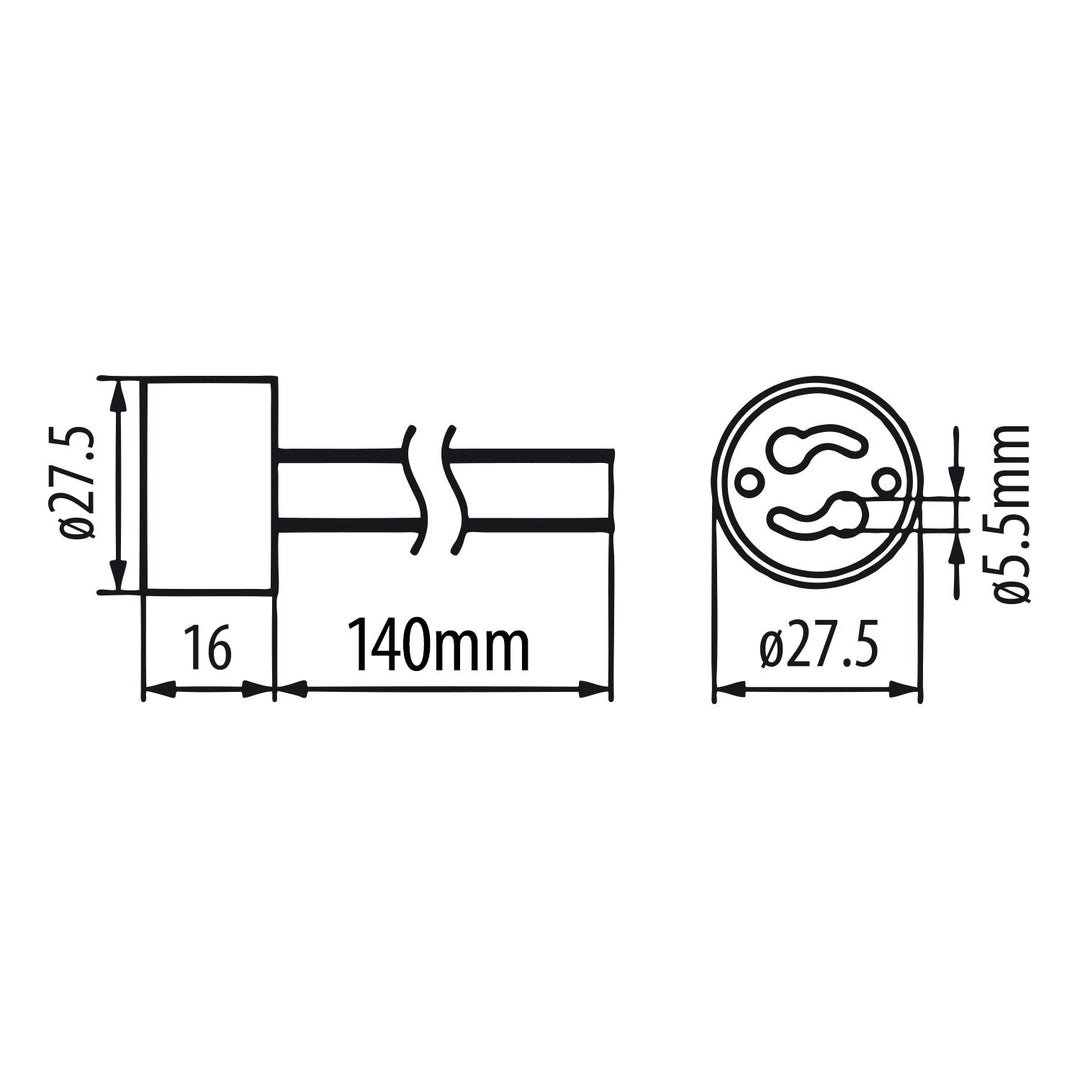 Maclean MCE428 connection ceramic socket GU10, 250V, rated current 2A, cable length 14cm