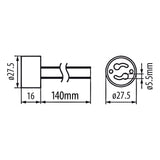 Maclean MCE428 connection ceramic socket GU10, 250V, rated current 2A, cable length 14cm