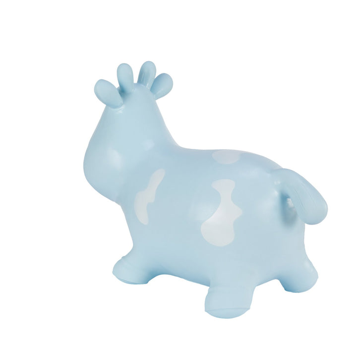 Hoppimals Blue Cow Rubber Jumping Space Hopper Jumper Toy with Pump