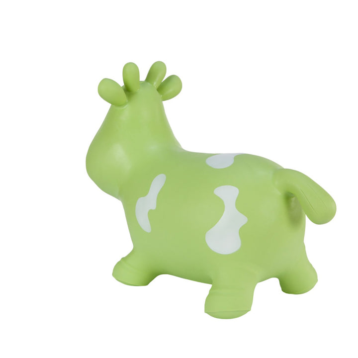 Hoppimals Green Cow Rubber Jumping Space Hopper Jumper Toy with Pump