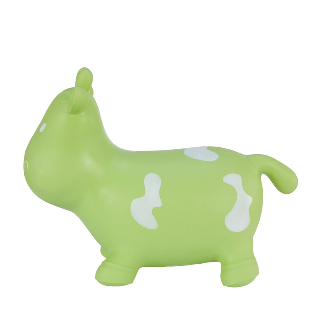 Hoppimals Green Cow Rubber Jumping Space Hopper Jumper Toy with Pump