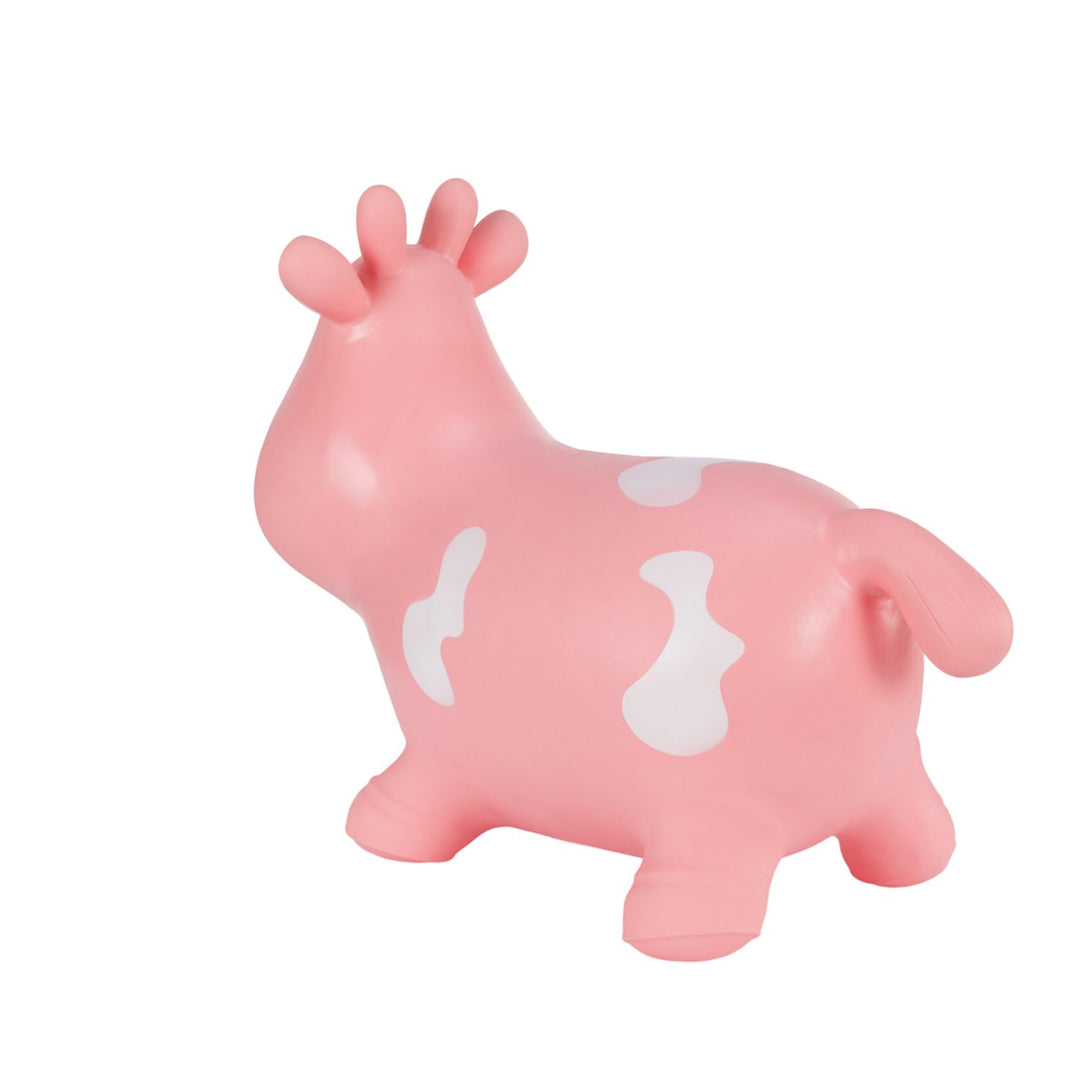 Hoppimals Pink Cow Rubber Jumping Space Hopper Jumper Toy with Pump