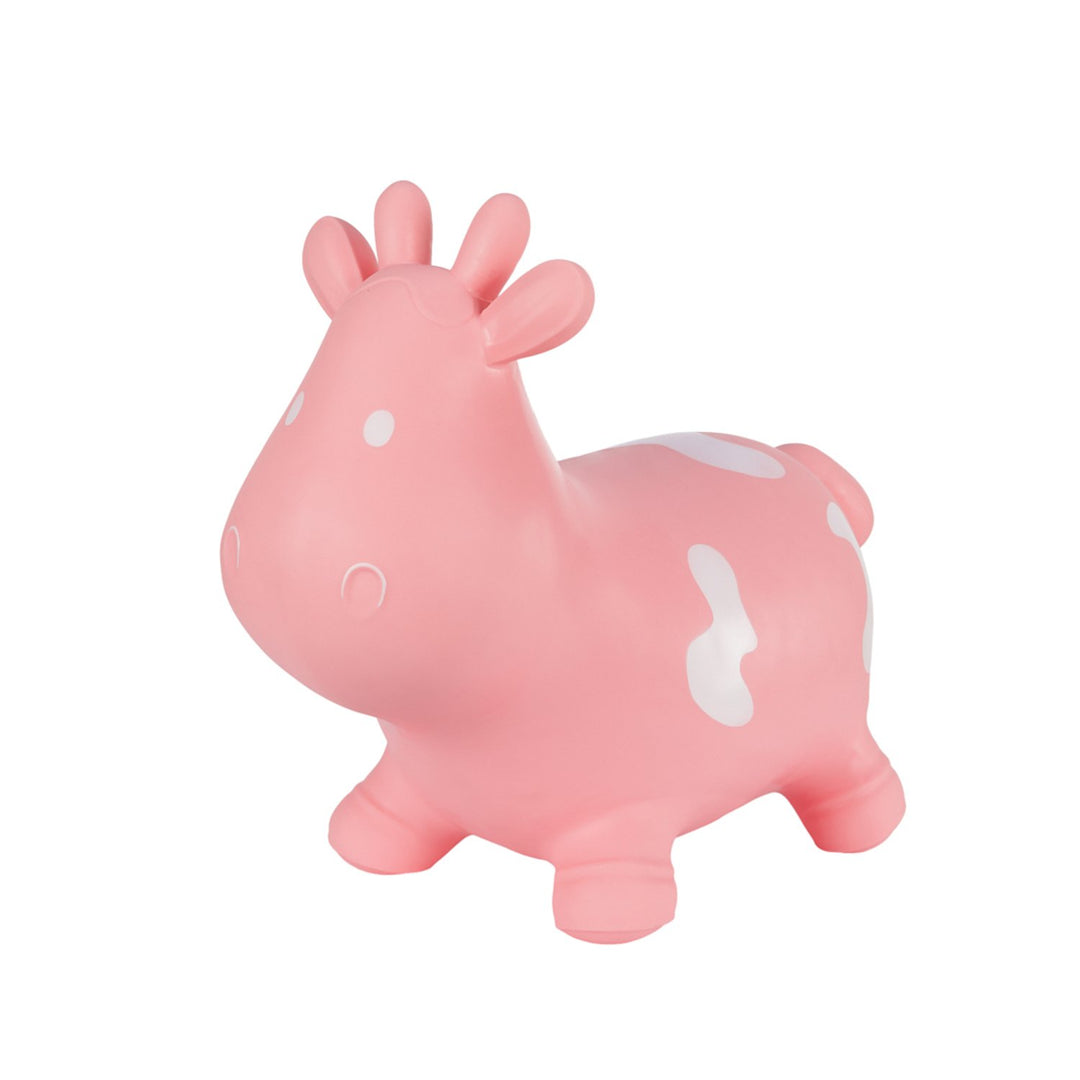 Hoppimals Pink Cow Rubber Jumping Space Hopper Jumper Toy with Pump