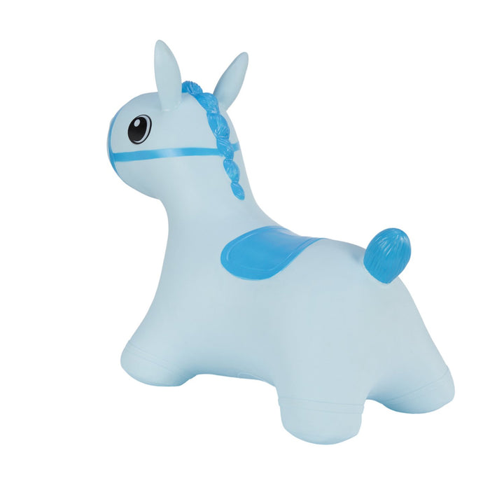 Hoppimals Blue Horse Rubber Jumping Space Hopper Jumper Toy with Pump