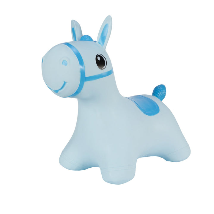 Hoppimals Blue Horse Rubber Jumping Space Hopper Jumper Toy with Pump