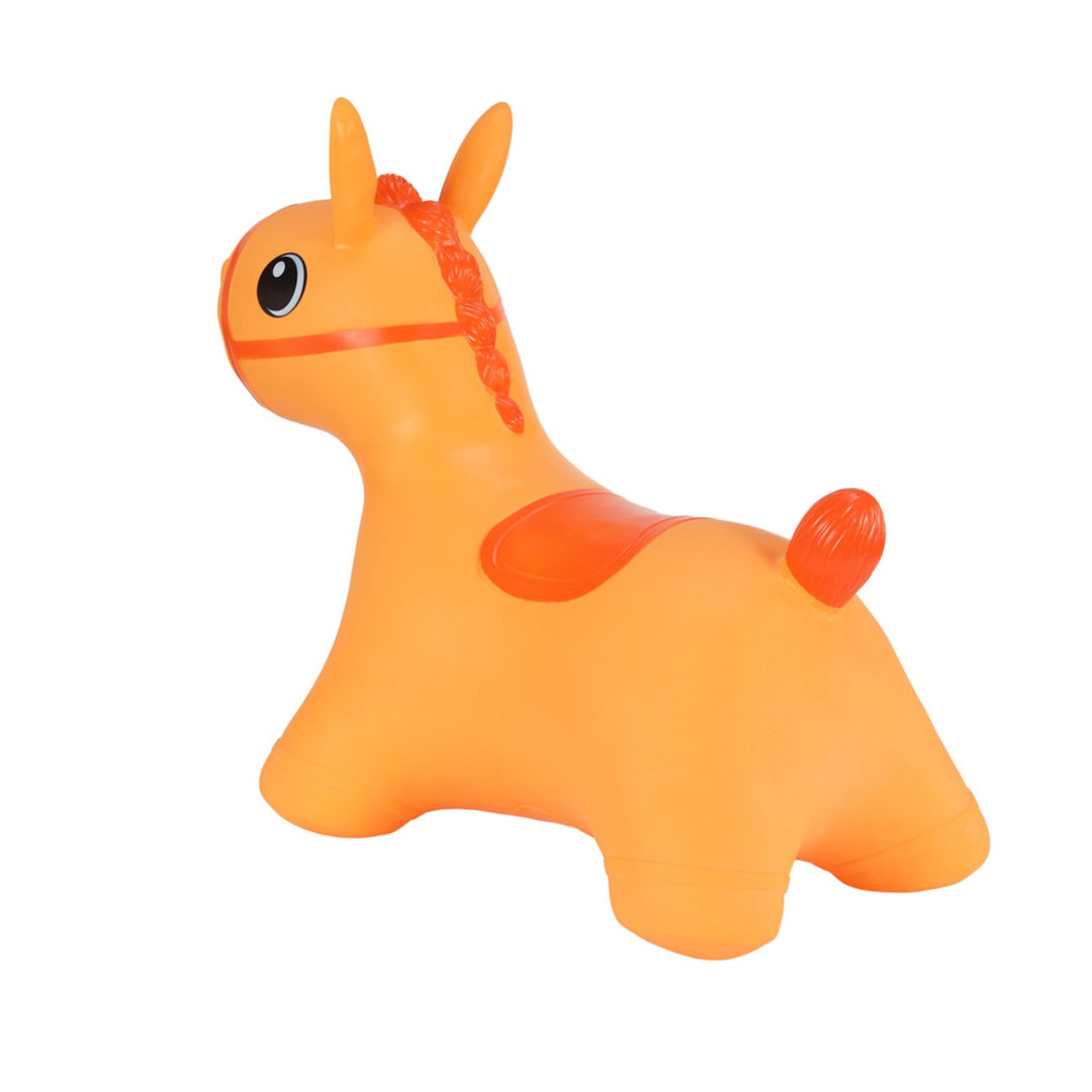 Hoppimals Orange Horse Rubber Jumping Space Hopper Jumper Toy with Pump