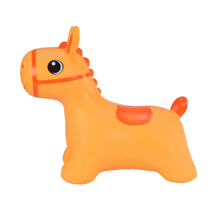 Hoppimals Orange Horse Rubber Jumping Space Hopper Jumper Toy with Pump