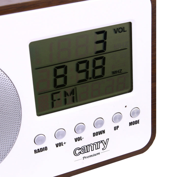 Camry CR 1153 Digital FM Kitchen Radio Player - Retro Look LCD Display Alarm Clock USB / AA Battery Operation